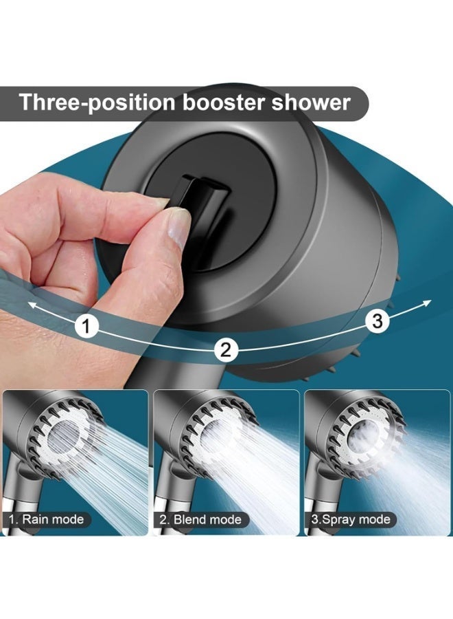 Eworld Handheld Filtered Massage Shower Head, Enjoy High Pressure, Impurity Removal, Hair Fall Prevention, and 3 Soothing Spray Modes. - Image 4
